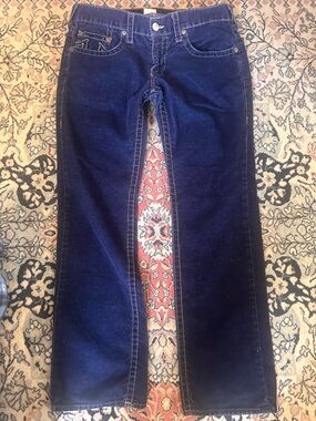 True Religion Bobby Navy Corduroy Jeans Row 34 Seat 33